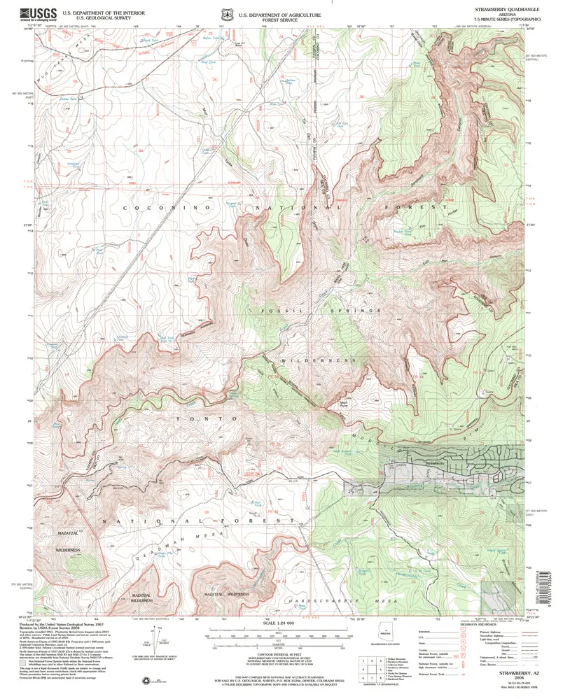 Strawberry, Arizona [Map] U.S. Geological Survey 1