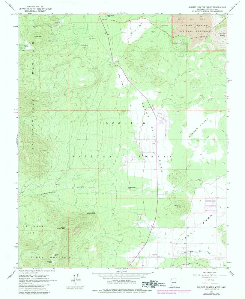 Sunset Crater West 7.5' [Map] United States Geological Survey 1