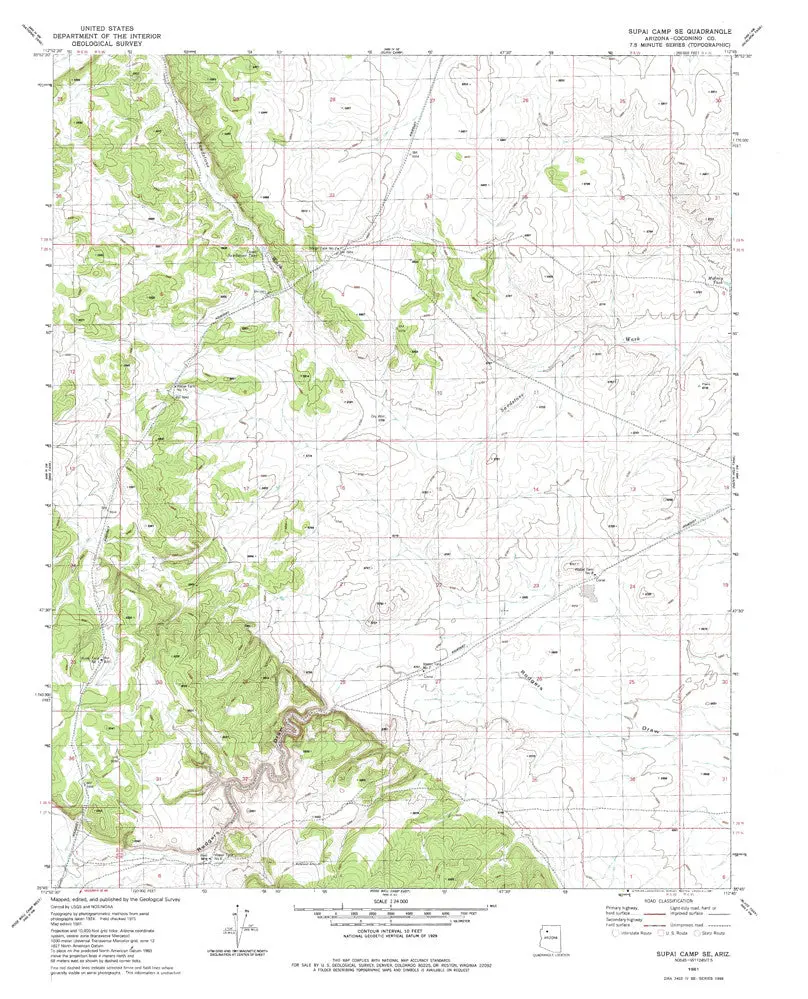 Supai Camp Se, Arizona 7.5' [Map] United Stated Geological Survey 1