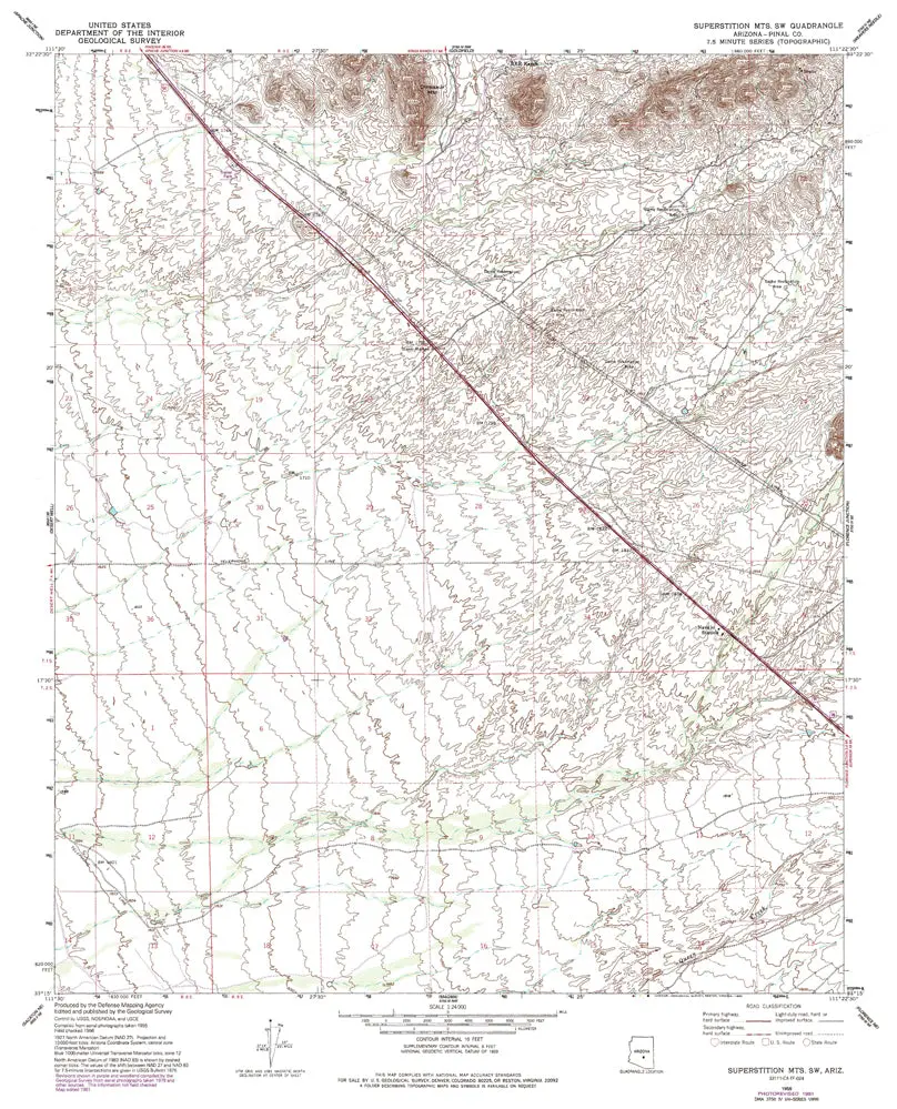 Superstition Mnts Sw, Azê7.5' 1956 Pr 1981 [Map] United States Geological Survey 1
