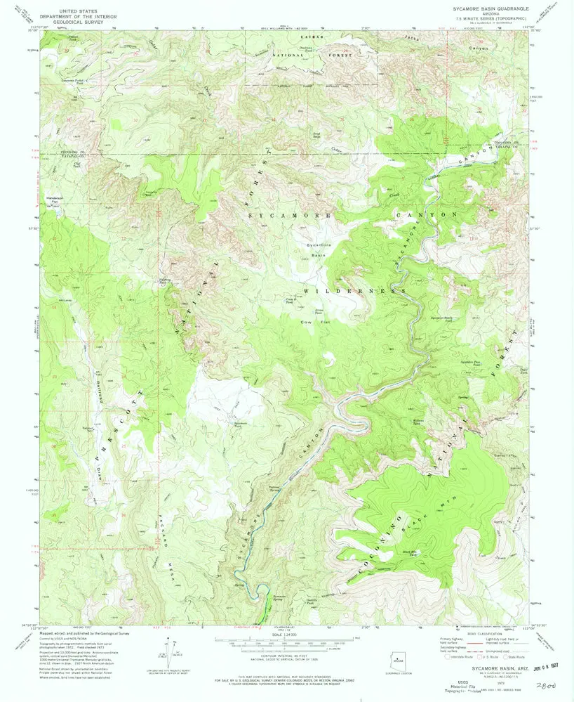 Sycamore Basin, Azê7.5' 1973 [Map] United States Geological Survey 1