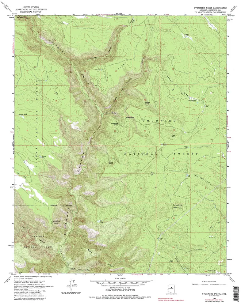 Sycamore Point,Êazê7.5' 1963 Pi 1980 [Map] United States Geological Survey 1
