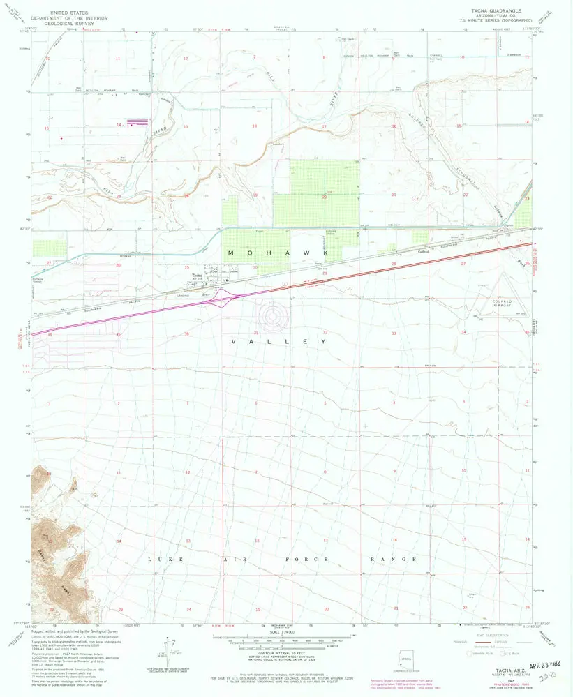 Tacna, Arizona [Map] United Stated Geological Survey 1