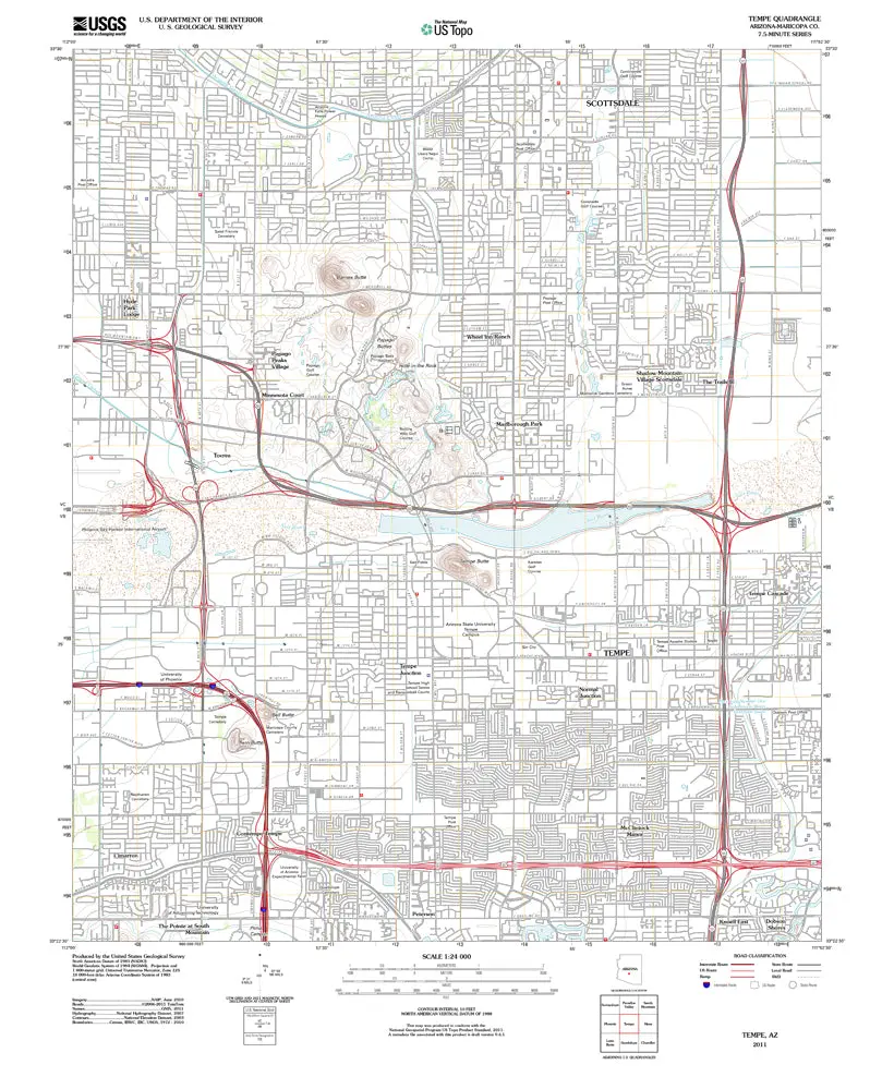 Tempe, Arizona 2011 (Us Topo 7.5'×7.5' Topographic Quadrangle) 1