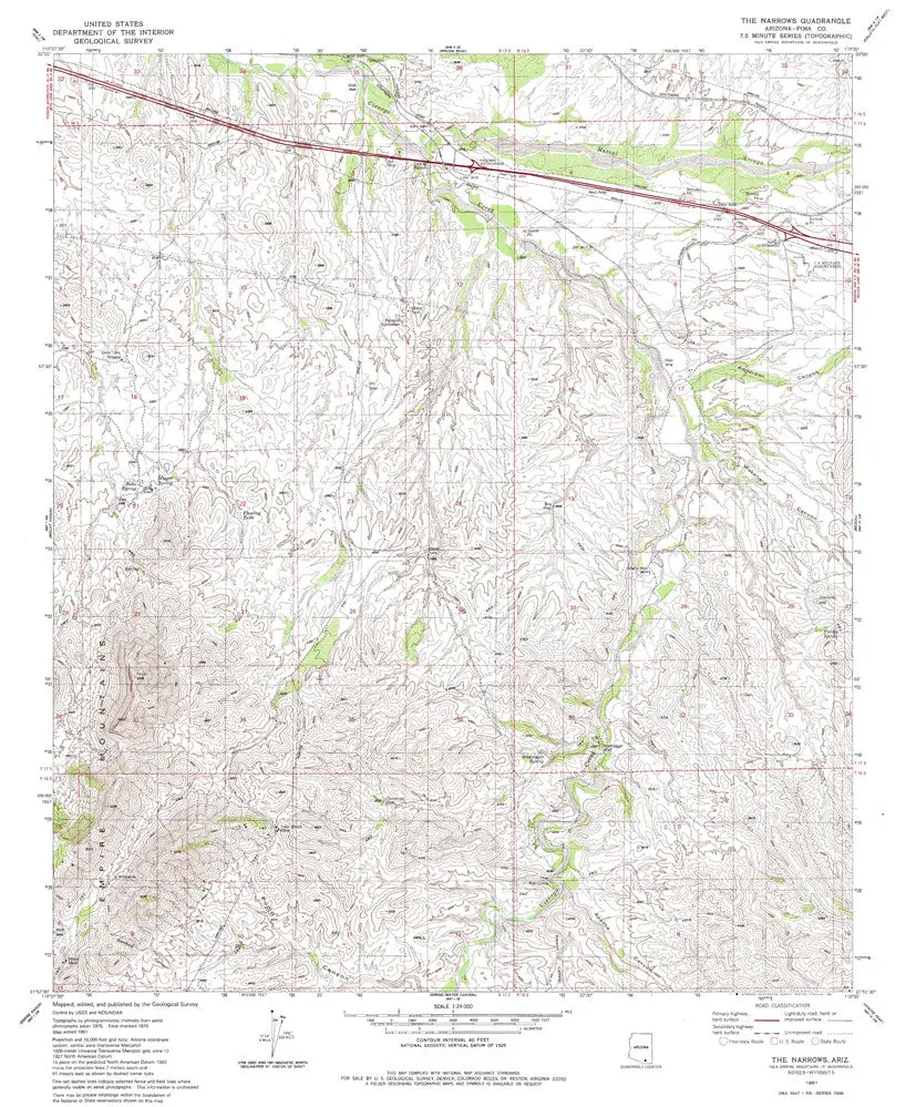 The Narrows, Arizona 7.5' [Map] United Stated Geological Survey 1