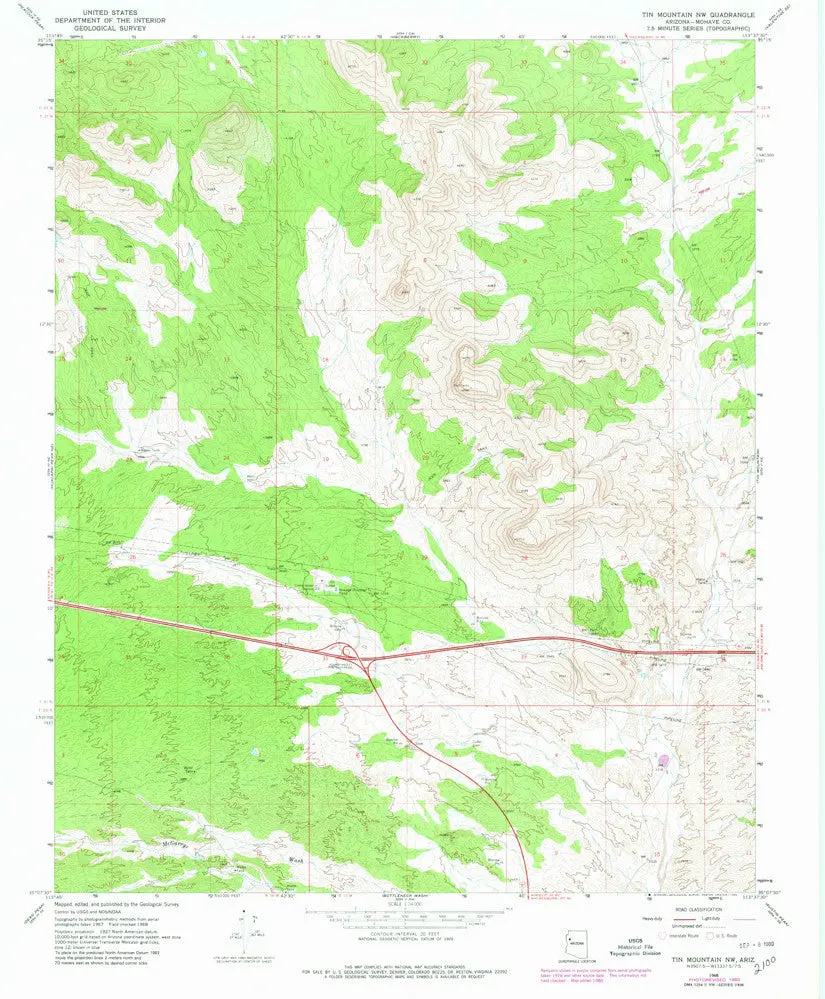 Tin Mountain Nw, Arizona [Map] United Stated Geological Survey 1