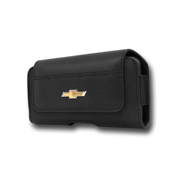 Camaro Cell Phone Holder Leather Belt Case With Chevy Bowtie : Black 1