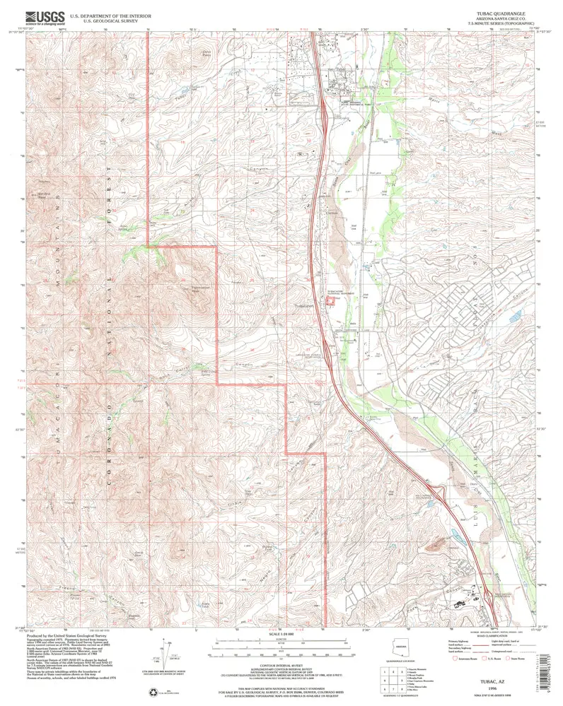 Tubac, Az 7.5' 1996 [Map] United States Geological Survey 1