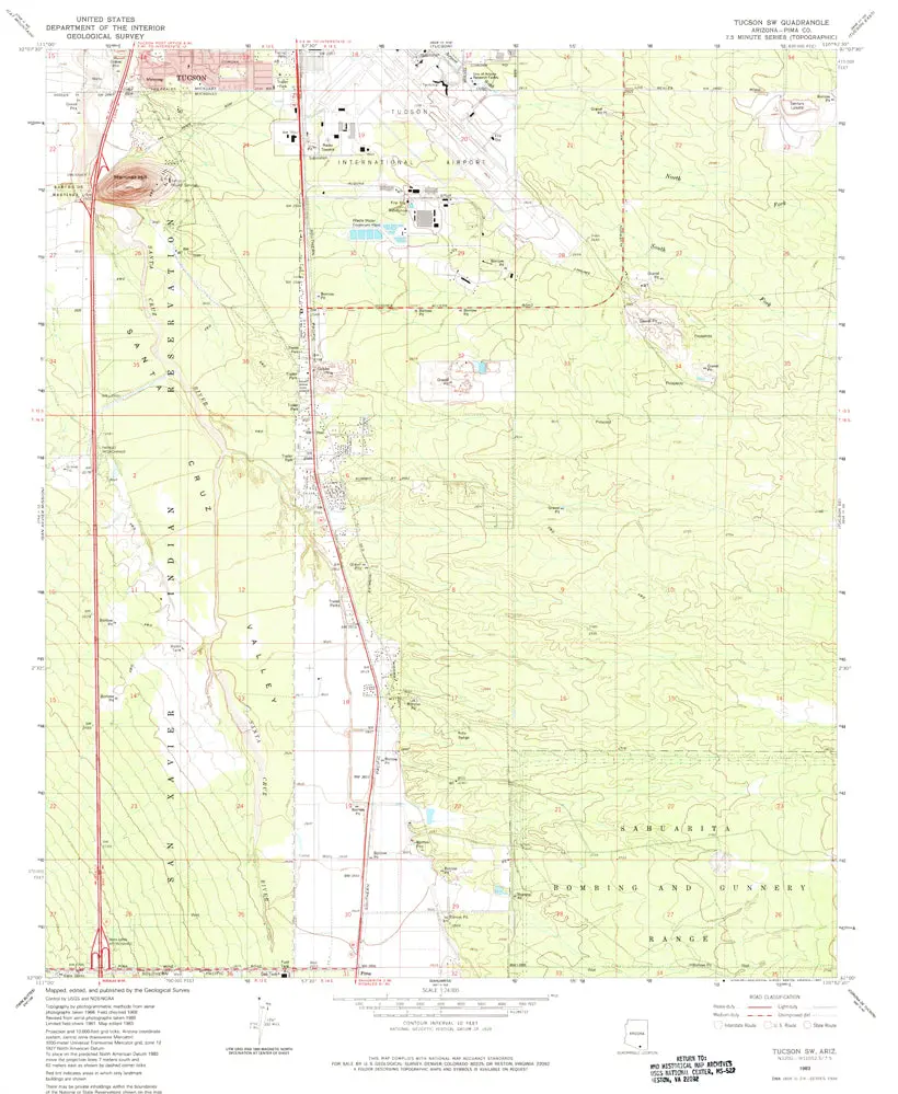Tucson Sw, Arizona [Map] United Stated Geological Survey 1