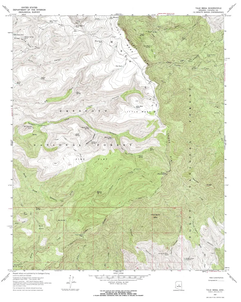 Tule Mesa, Arizona 1967 (7.5'×7.5' Topographic Quadrangle) [Map] United States Geological Survey 1