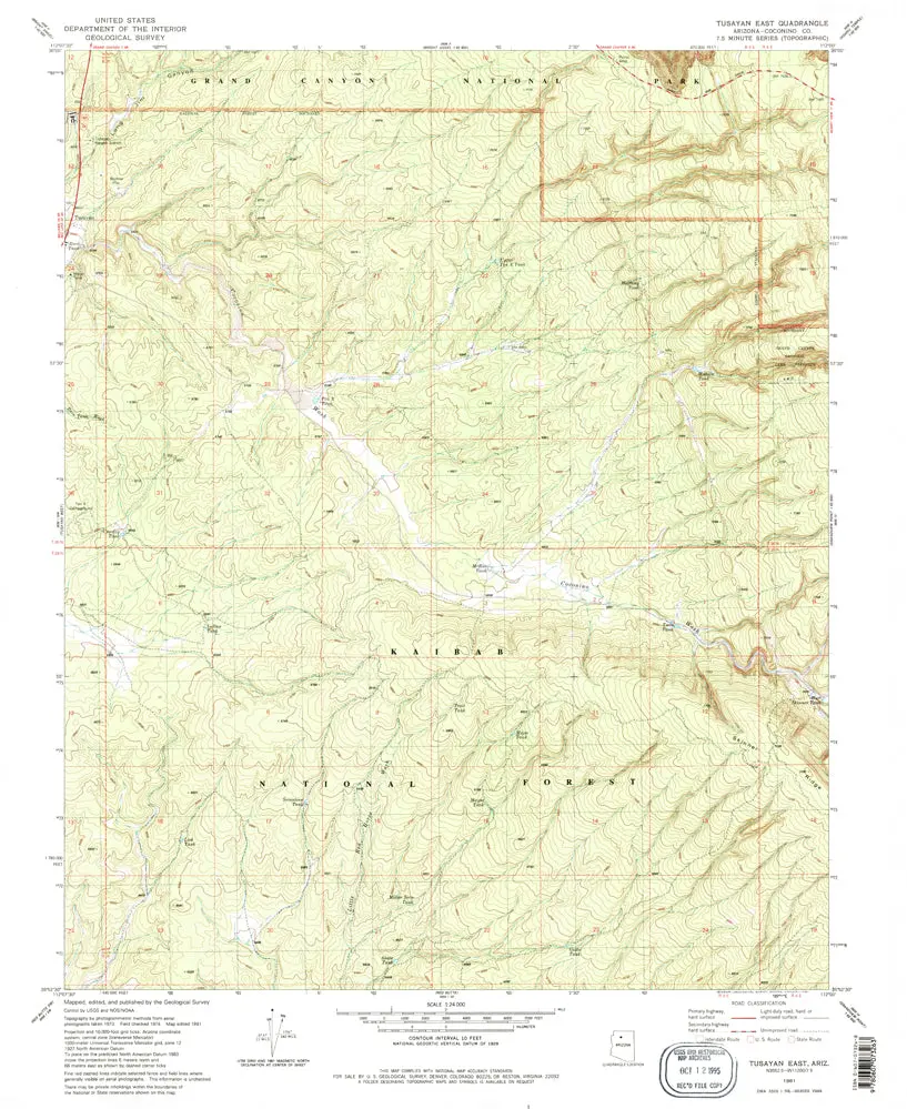 Tusayan East 7.5' Az 1981 Map United States Geological Survey 1