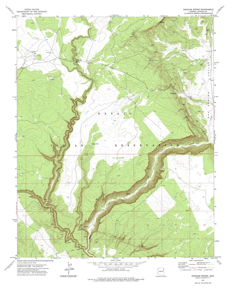 Uranium Spring, Arizona 7.5' [Map] United Stated Geological Survey 1