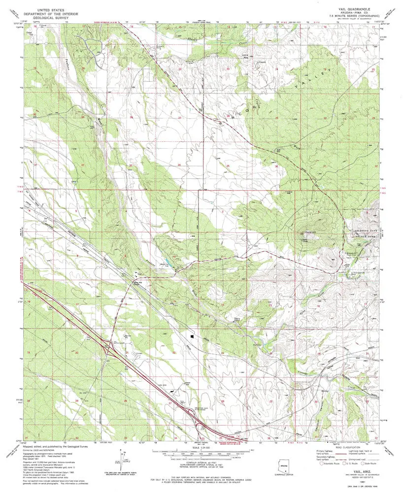 Vail, Arizona 7.5' [Map] United Stated Geological Survey 1
