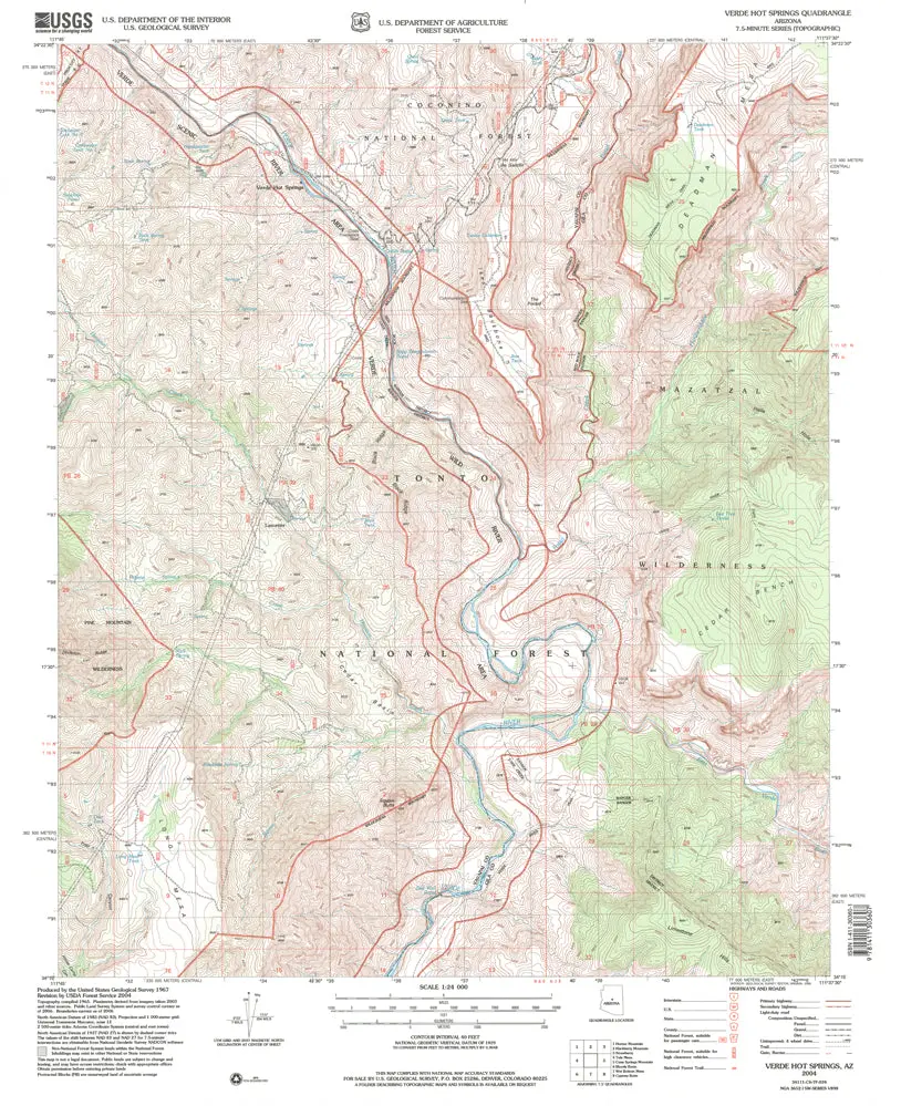 Verde Hot Springs, Arizona (7.5'×7.5' Topographic Quadrangle) [Map] United States Geological Survey 1