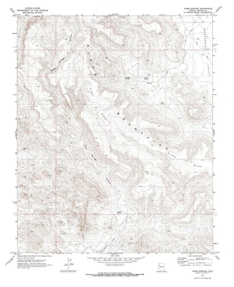 Warm Springs, Arizona 7.5' [Map] United Stated Geological Survey 1