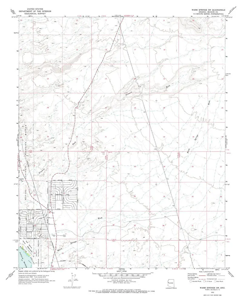 Warm Springs Sw, Arizona 7.5' [Map] United Stated Geological Survey 1