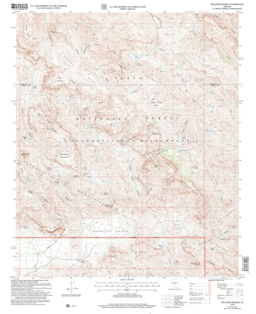 Weavers Needle Quadrangle, Arizona : 7.5-Minute Series (Topographic Map) U.S. Geological Survey 1