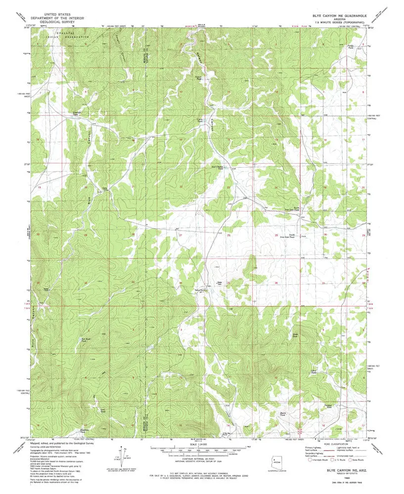 Blye Canyon Ne, Arizona 7.5' [Map] United Stated Geological Survey 1