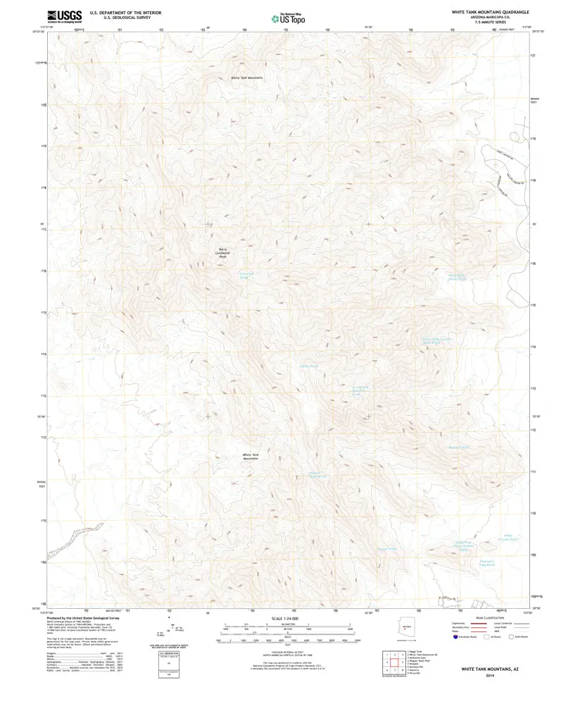 White Tank Mountains, Arizona 2014 (Us Topo 7.5'×7.5' Topographic Quadrangle) 1