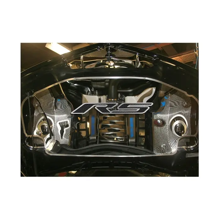 2010-2013 Camaro Hood Panel Emblem With Brushed Carbon Fiber "Rs" 1