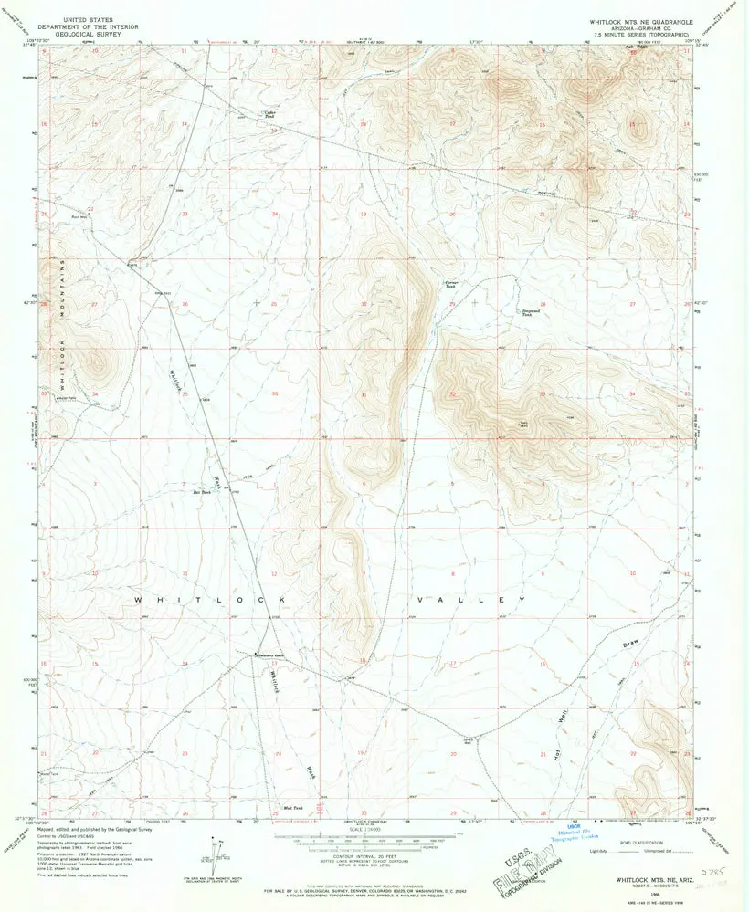 Whitlock Mts Ne, Arizona [Map] United Stated Geological Survey 1