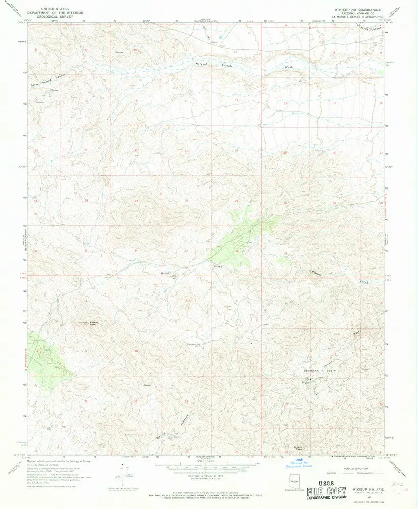 Wikieup Nw 7.5' Arizona 1967 [Map] United Stated Geological Survey 1