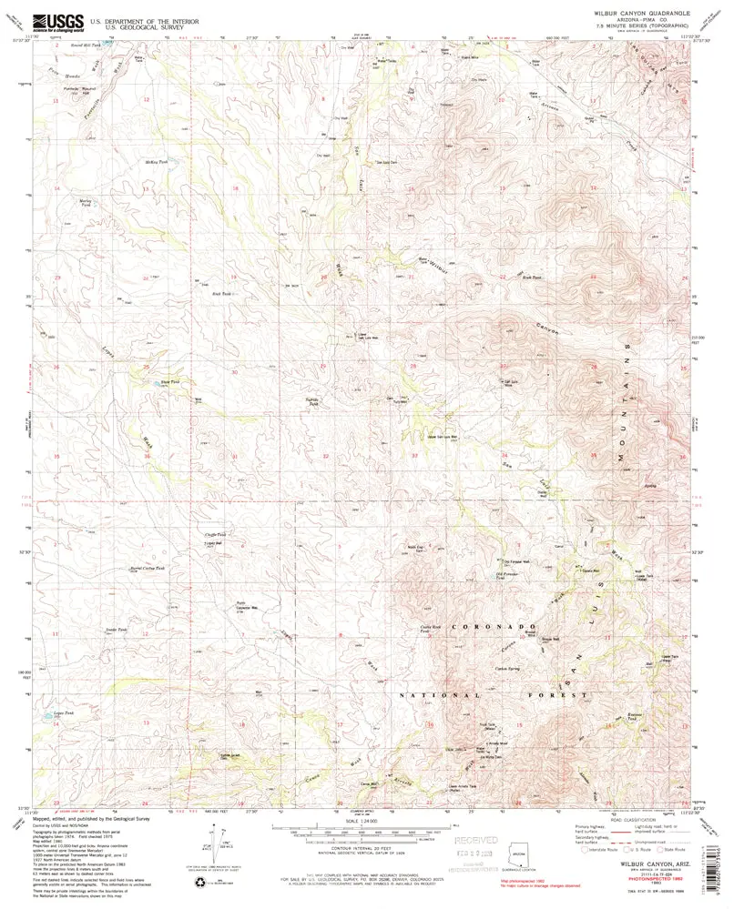 Wilbur Canyon 7.5' Arizona [Map] United States Geological Survey 1