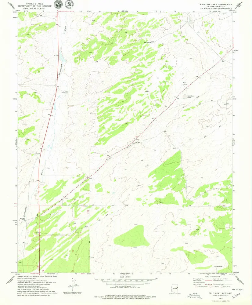 Wild Cow Lake, Arizona [Map] United Stated Geological Survey 1