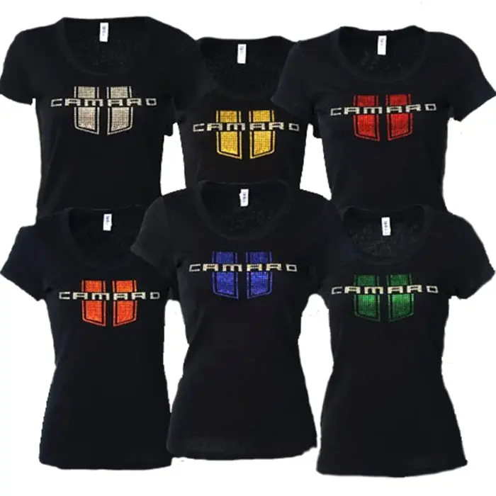 Camaro Ladies Rhinestone-Jeweled Stripes Shirt 1