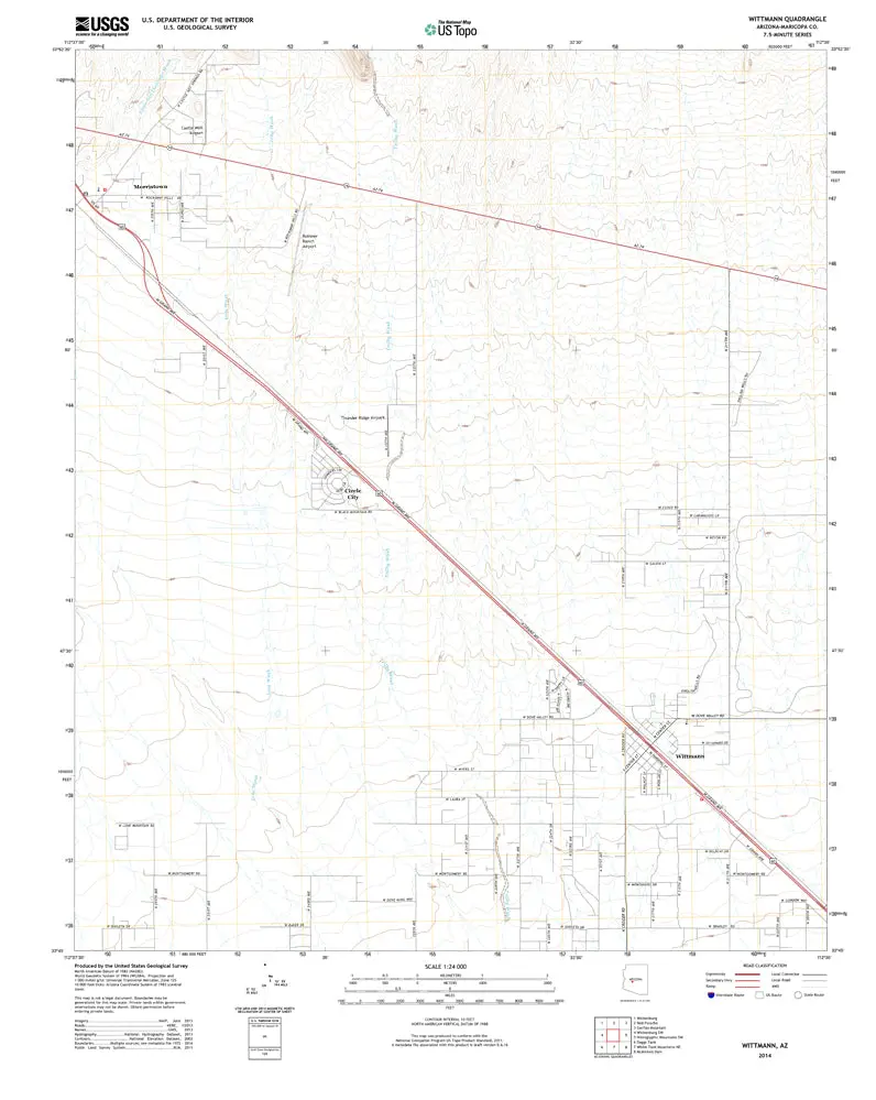 Wittmann, Arizona 2014 (Us Topo 7.5'×7.5' Topographic Quadrangle) [Map] United States Geological Survey 1