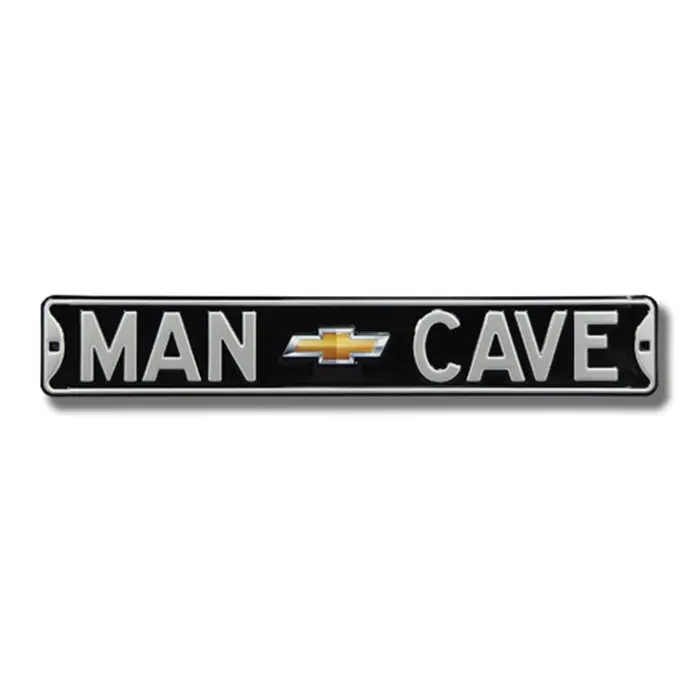Chevrolet Gold Bowtie "Man Cave" Street Sign - 36" X 6" 1