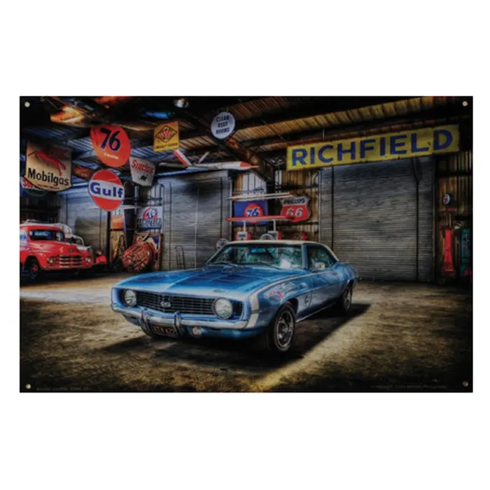 Vintage Glowing Camaro Retro Steel Sign - 11 1-2" X 17" 1