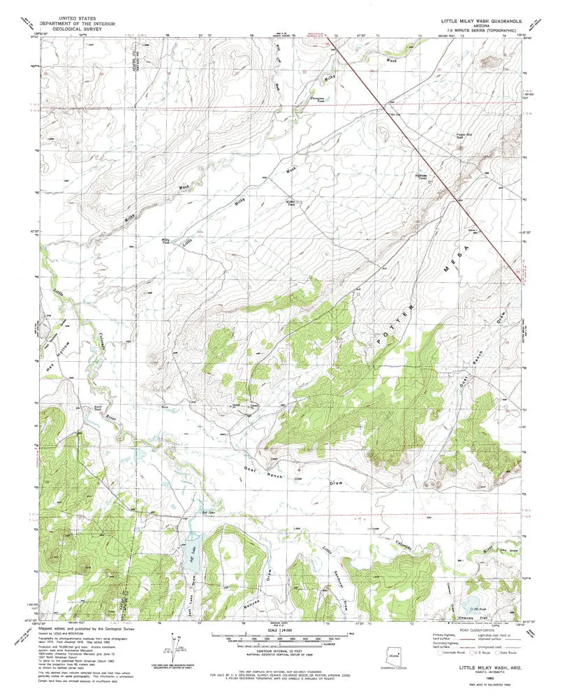 Little Milky Wash, Arizona 7.5' [Map] United Stated Geological Survey 1