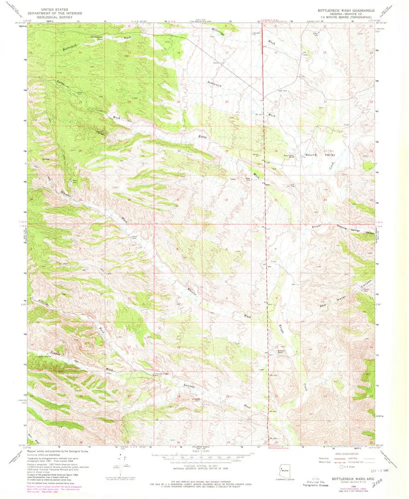Bottleneck Wash, Arizona [Map] United Stated Geological Survey 1