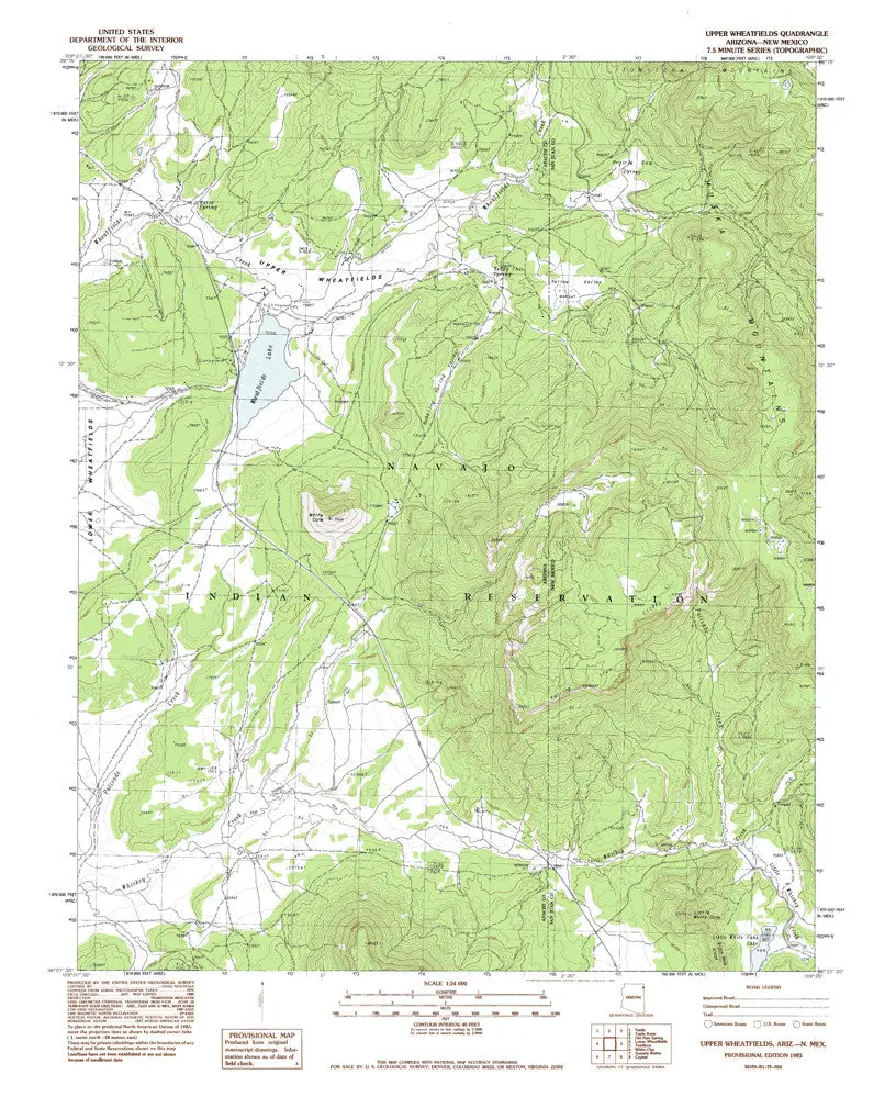 Upper Wheatfields, Arizona-New Mexico 7.5' [Map] United Stated Geological Survey 1