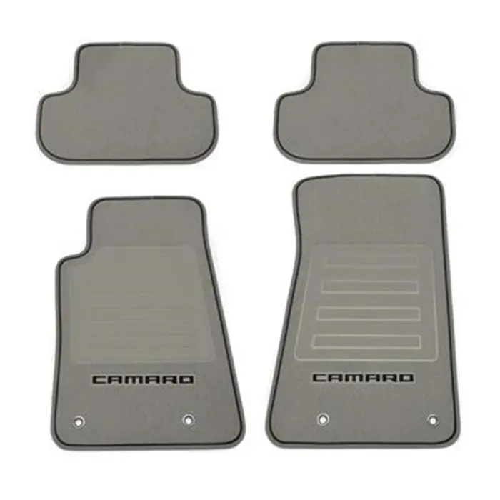 Camaro Floor Mats - Gray W- Black Camaro Lettering 1