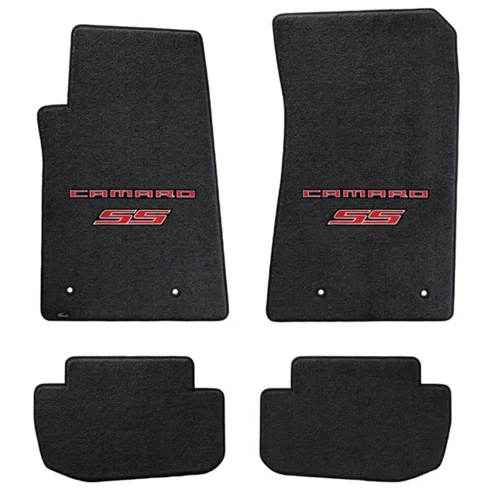 Camaro Ss Floor Mats 4 Pc. Set (Red Lettering & Ss Logo) 1