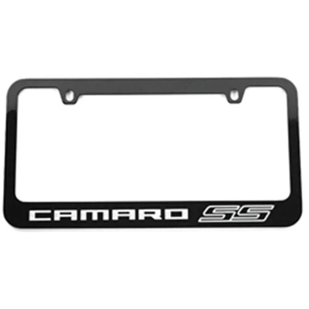 Camaro Ss License Frame : Black W- Silver 1