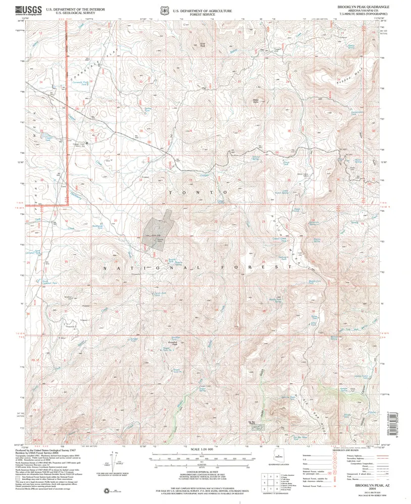 Brooklyn Peak, Arizona 2004 (7.5'×7.5' Topographic Quadrangle) 1