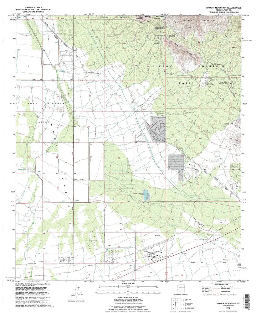 Brown Mountain, Arizona 7.5' [Map] United Stated Geological Survey 1