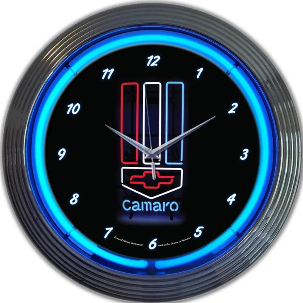 Camaro Red White & Blue Neon Clock : 15" 1