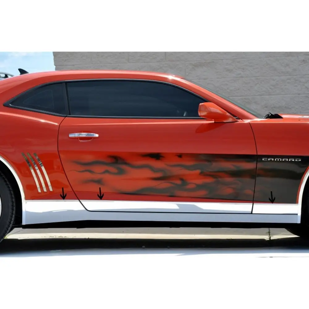 2010-2013 Camaro Rocker Panel Deluxe Kit Polished 6Pc 1