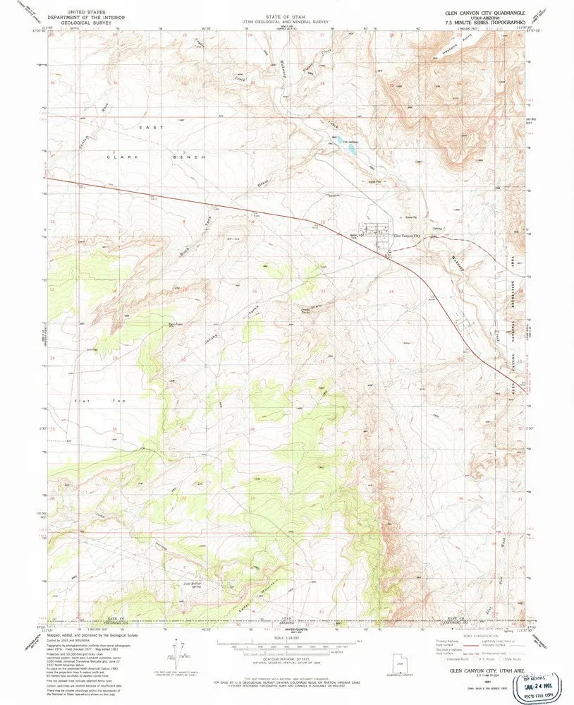 Glen Canyon City, Ut-Az 7.5' [Map] United Stated Geological Survey 1