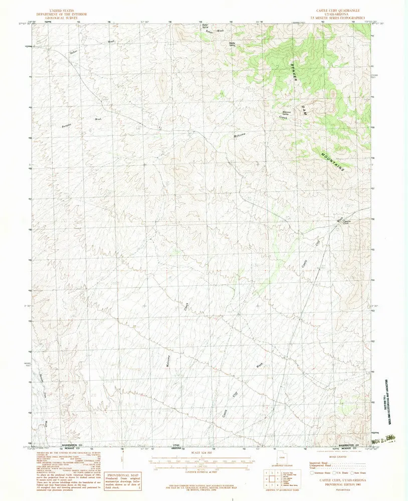 Castle Cliff, Ut-Az 7.5' [Map] United Stated Geological Survey 1