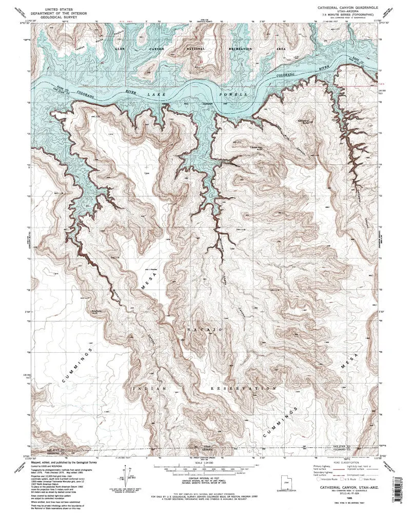 Cathedral Canyon, Ut-Az 7.5' [Map] United Stated Geological Survey 1