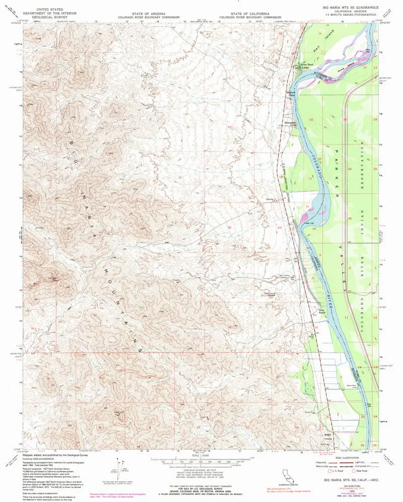 Big Maria Mts Se, Ca-Az 7.5' [Map] United Stated Geological Survey 1