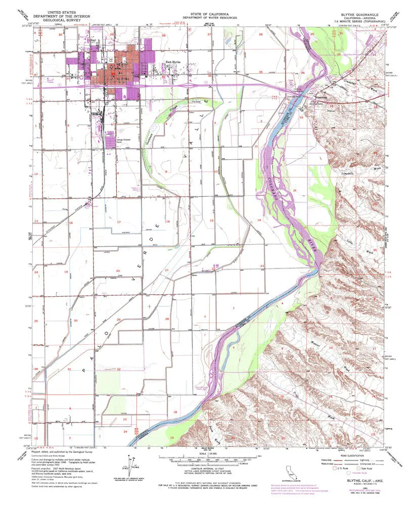 Blythe, California-Arizona 7.5' [Map] United Stated Geological Survey 1