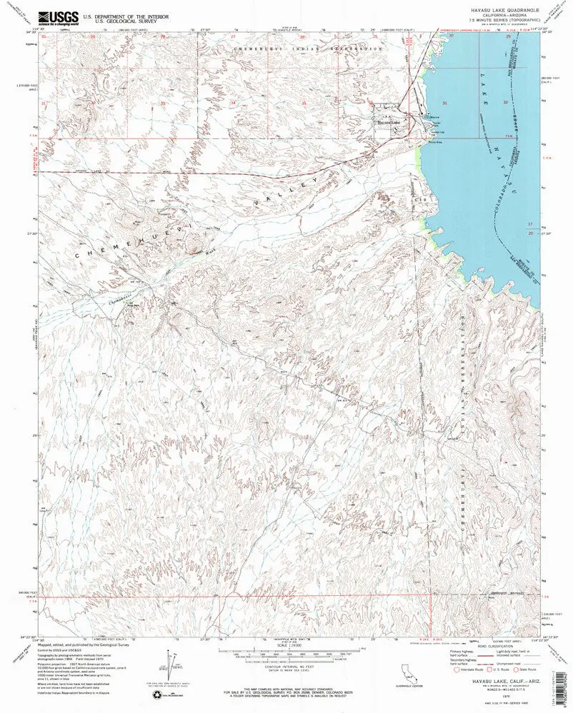 Havasu Lake, California-Arizona 1970 (7.5'×7.5' Topographic Quadrangle) 1