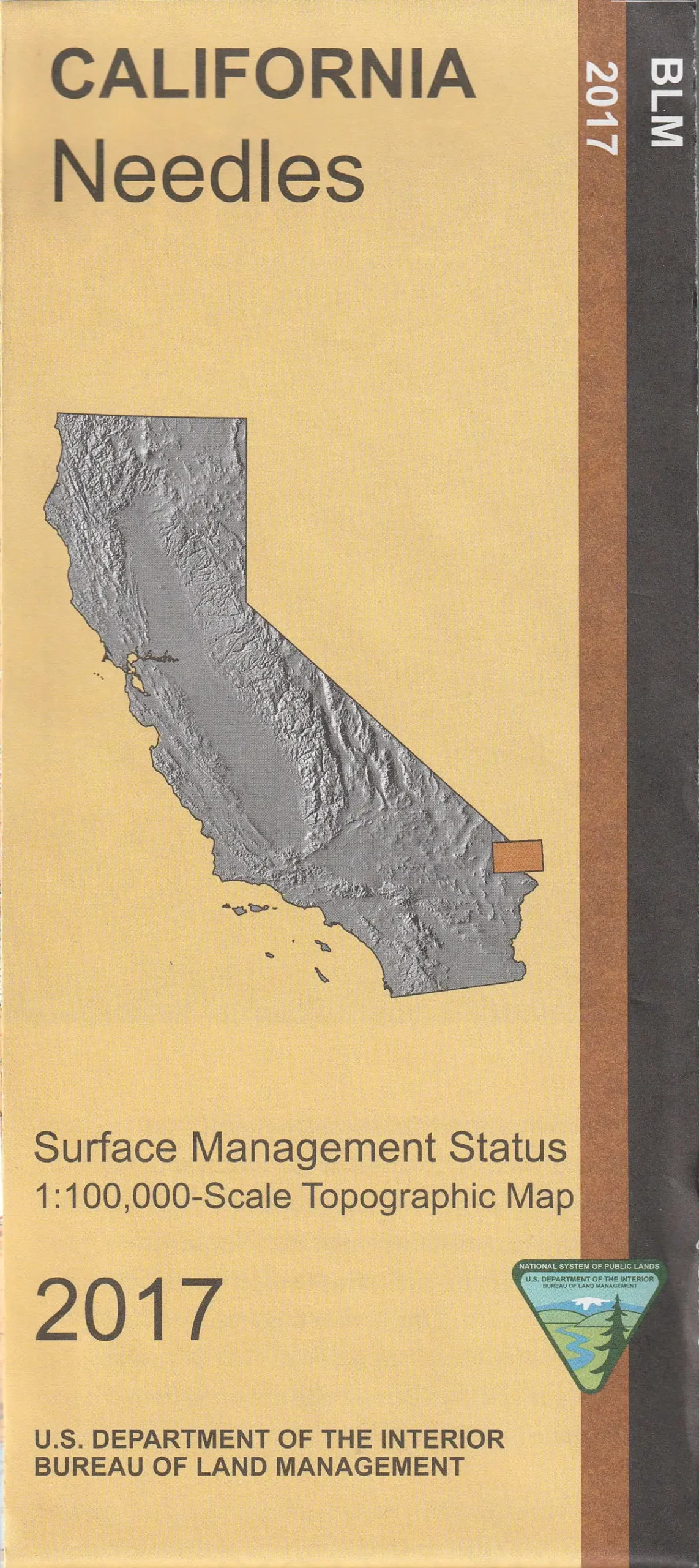 Needle Surface Management Status Desert Access Guide 1:100,000-Scale Topographic Map (California Desert District 60×30-Minute Quadrangle) 1