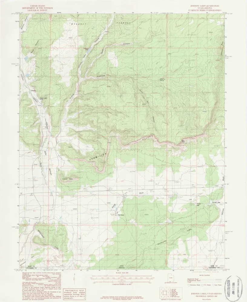 Johnson Lakes, Utah-Arizona [Map] United Stated Geological Survey 1
